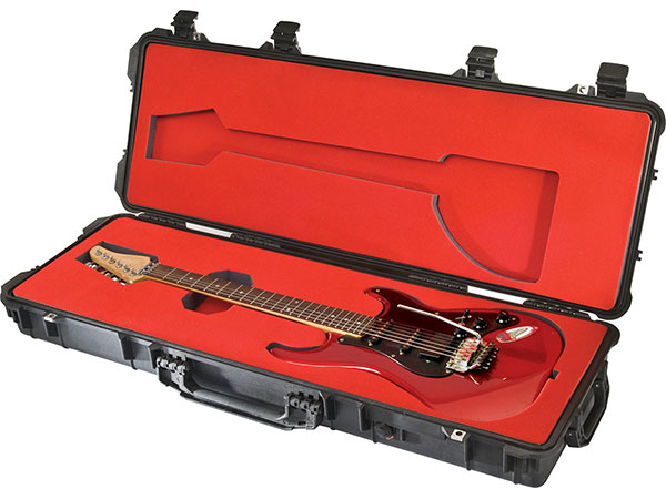 Pelican guitar case and custom foam